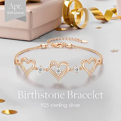 CDE Cuore Bracciale Argento 925 Pietra Zirconia Bianca