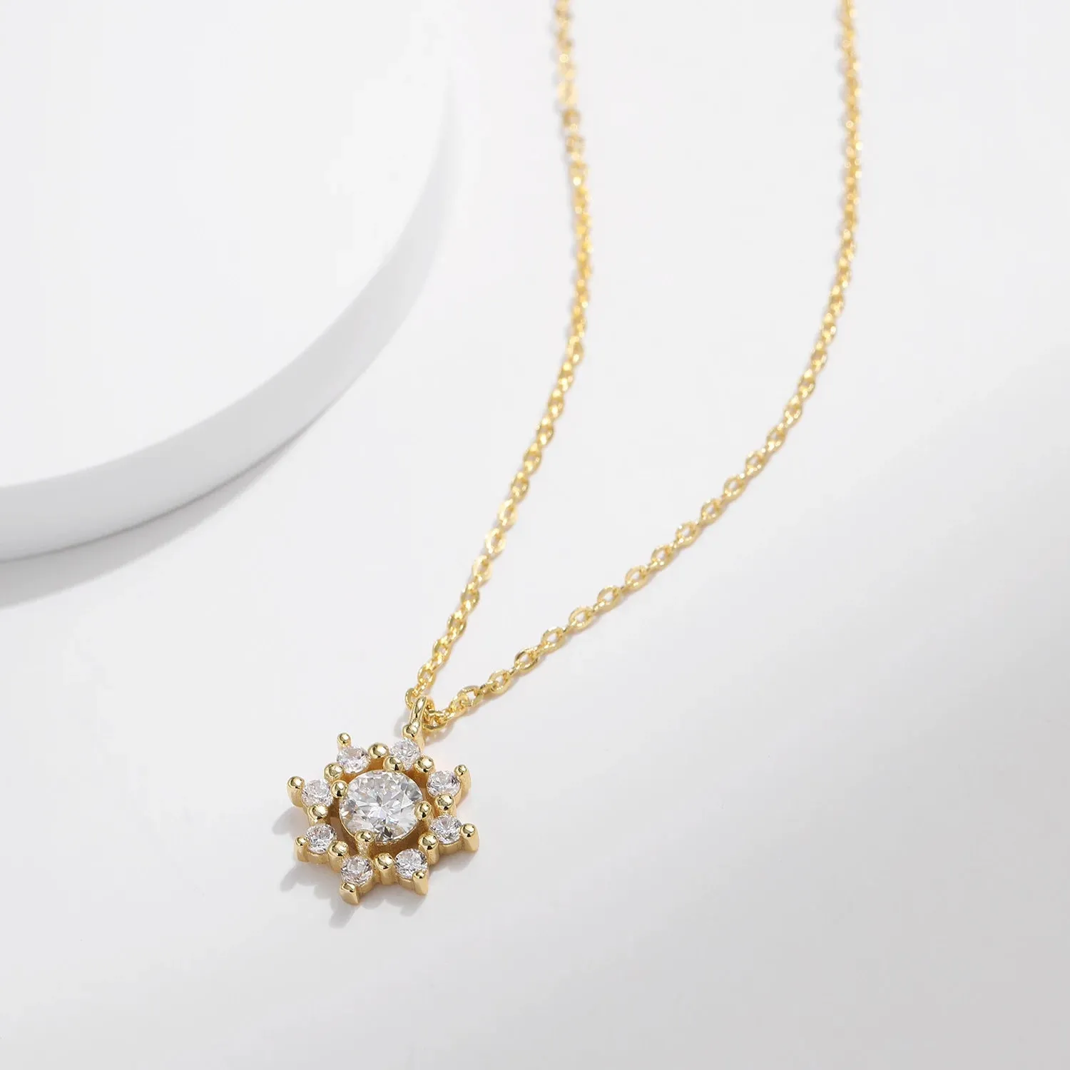 MODIAN Snowflake collana moissanite 0.5 carati argento 925