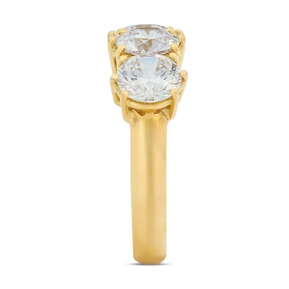 Sinico Trilogy anello classico oro giallo zirconia misura 13