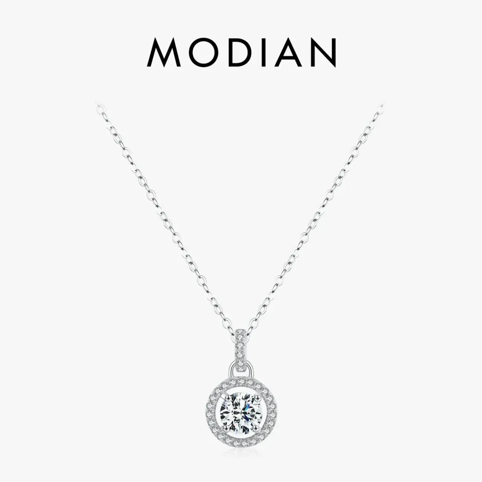 MODIAN 1 Carat collana pendente moissanite argento 925