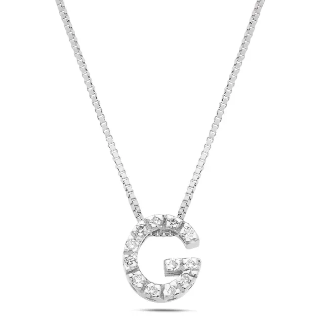 Sinico Letters G collana oro bianco diamanti 42 cm