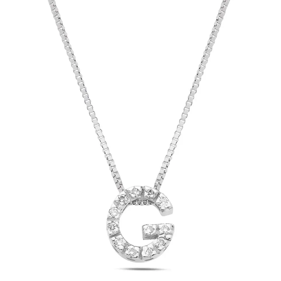 Sinico Letters G collana oro bianco diamanti 42 cm