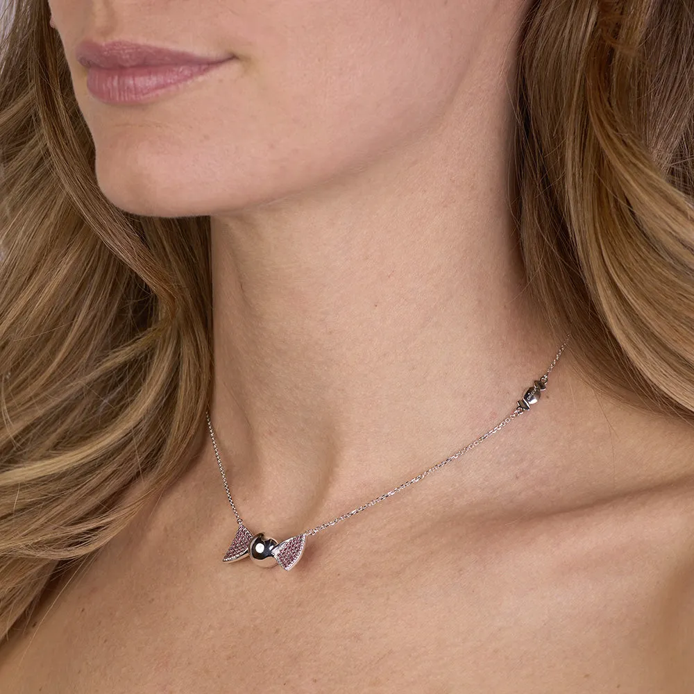 Sinico Chicca Cocoa Easy Fancy Pink collana argento rosa
