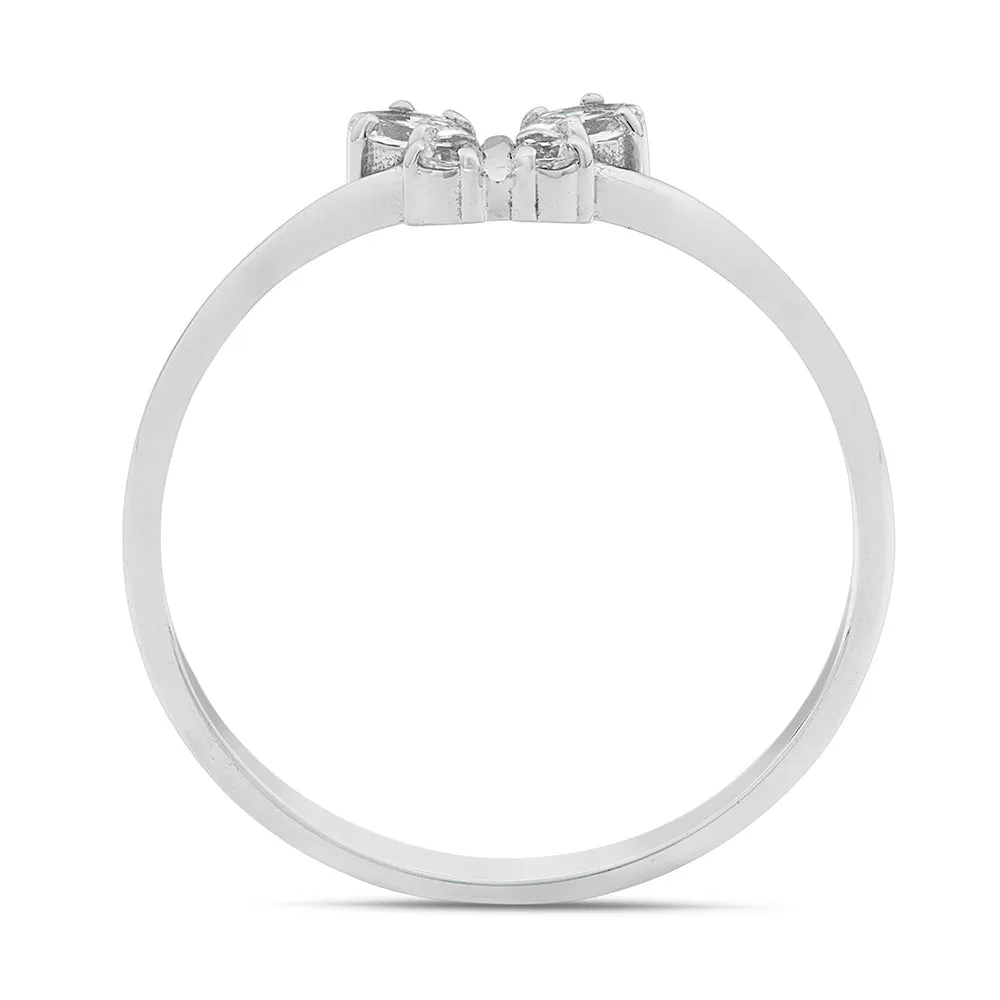 Sinico Classic Farfalla anello oro bianco zirconi bianchi