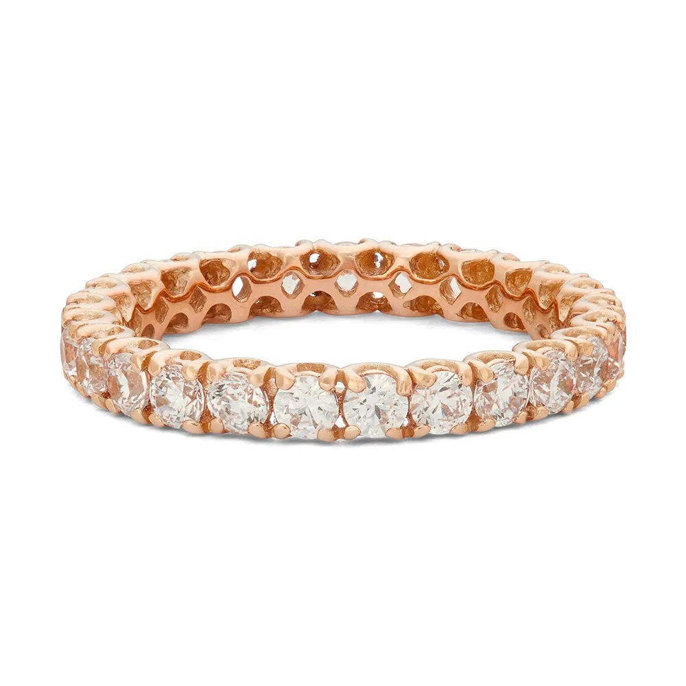 Sinico Eternity anello oro rosa zirconia bianchi misura 14