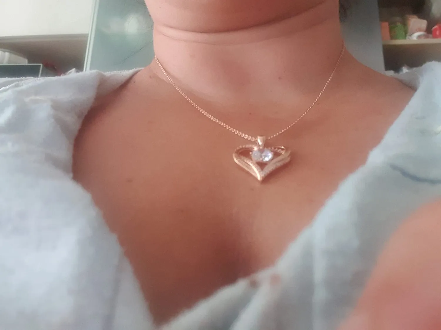 CDE Cuore collana oro rosa aprile pietra nascita