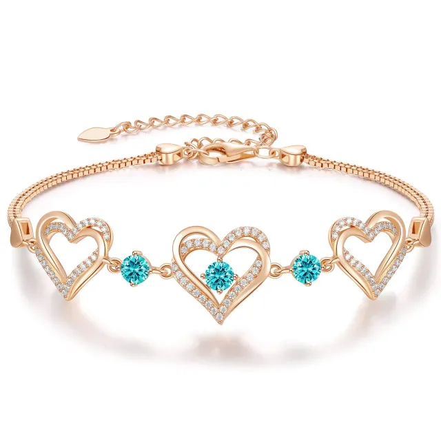CDE Amore Bracciale Argento 925 Cuore Placcato Bianco