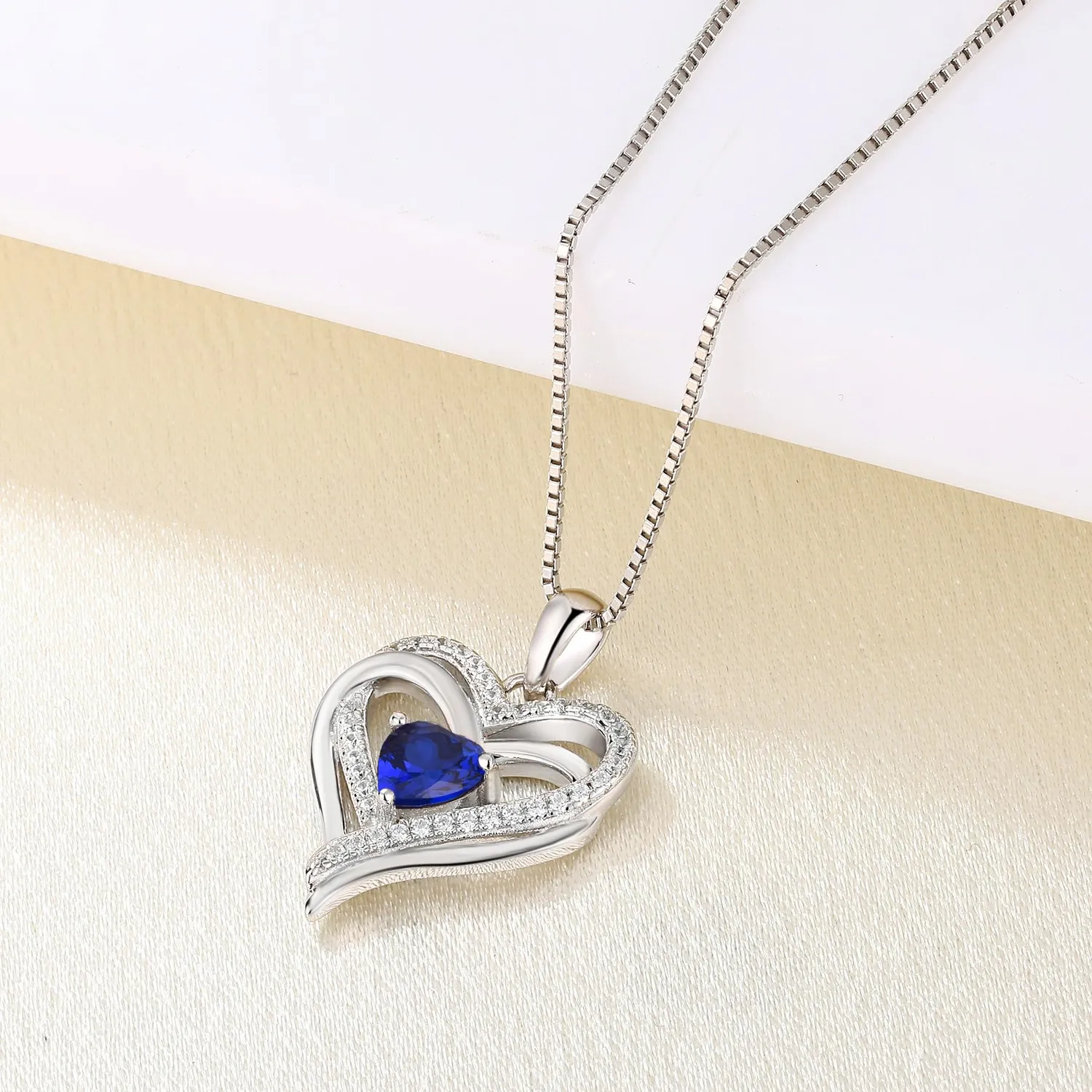 YL Cuore Collana Argento 925 Zirconia 5A