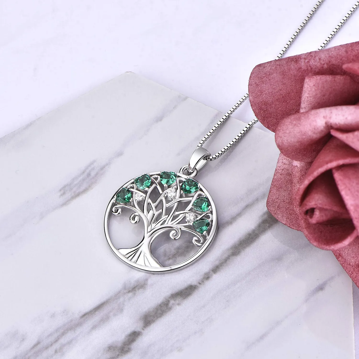 YL Albero della Vita collana argento 925 45+3 cm