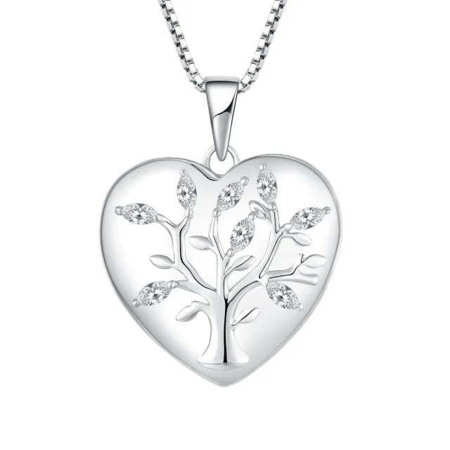 YL Albero della Vita medaglione argento 925 cuore