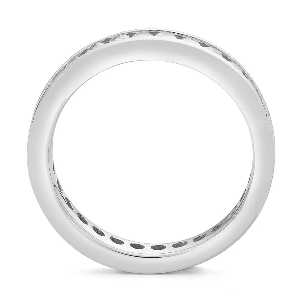 Sinico Eternity Binario anello oro bianco zirconi bianchi