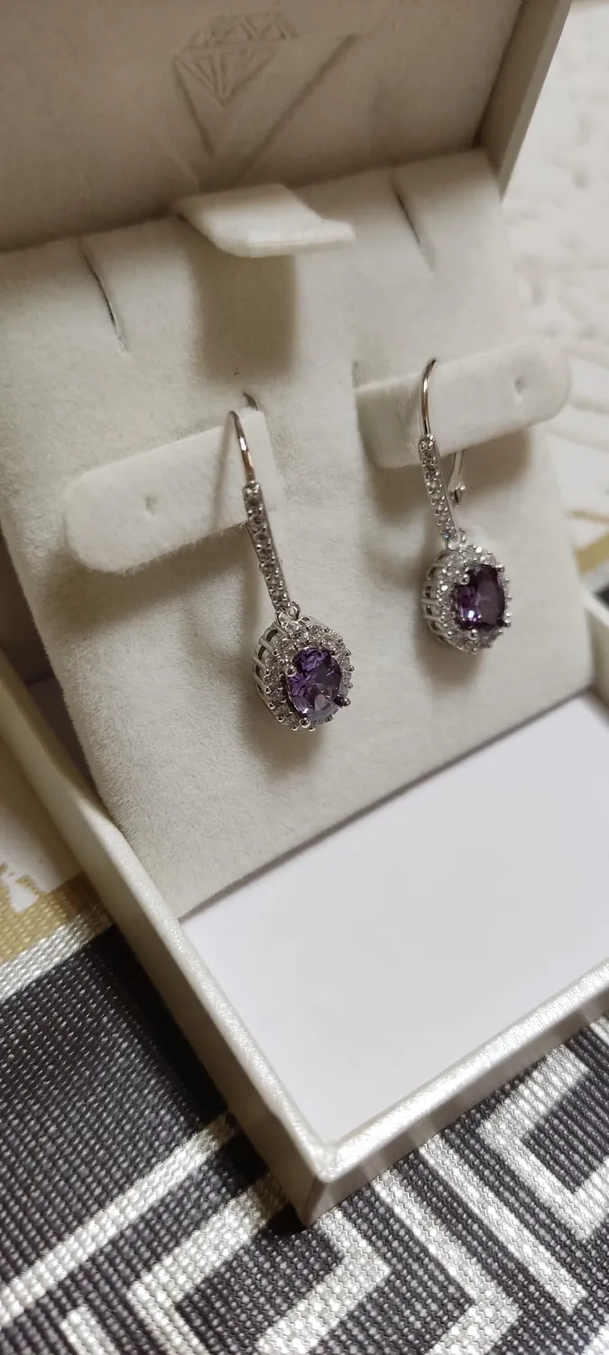 YL Ovale orecchini argento 925 zirconia cubica aprile