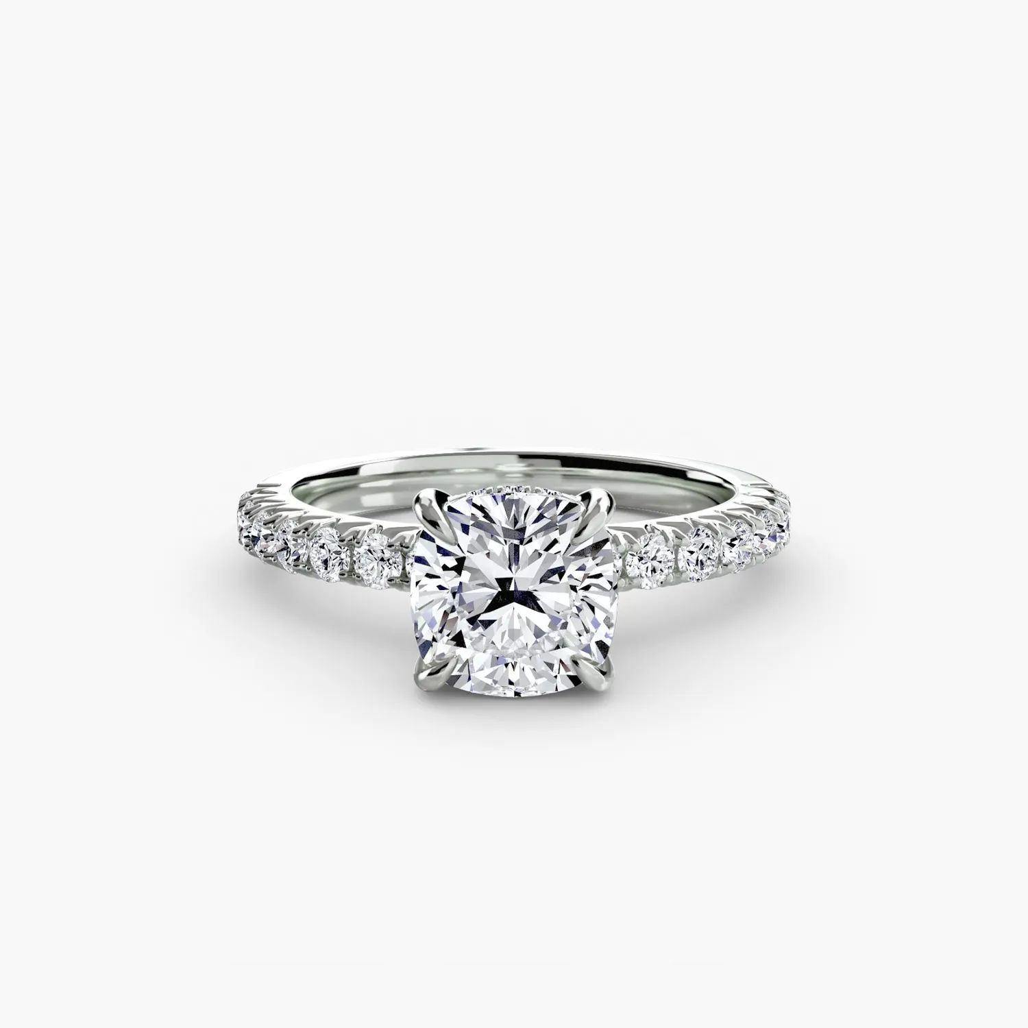 Sinico Solitaire Pavé 6 anello oro bianco 18kt tondo