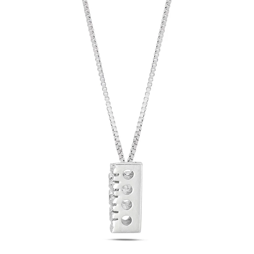 Sinico Letters V Collana Oro Bianco 18Kt Diamanti 42 cm