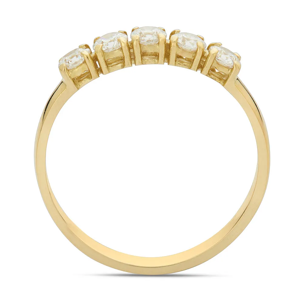 Sinico Rivière anello oro giallo 5 pietre bianche