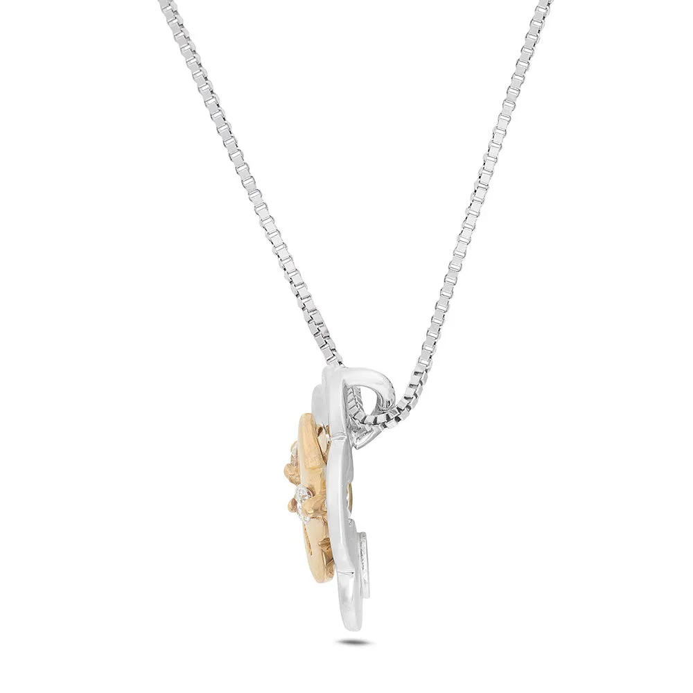 Sinico Coccole Fiore collana oro 42 cm diamanti