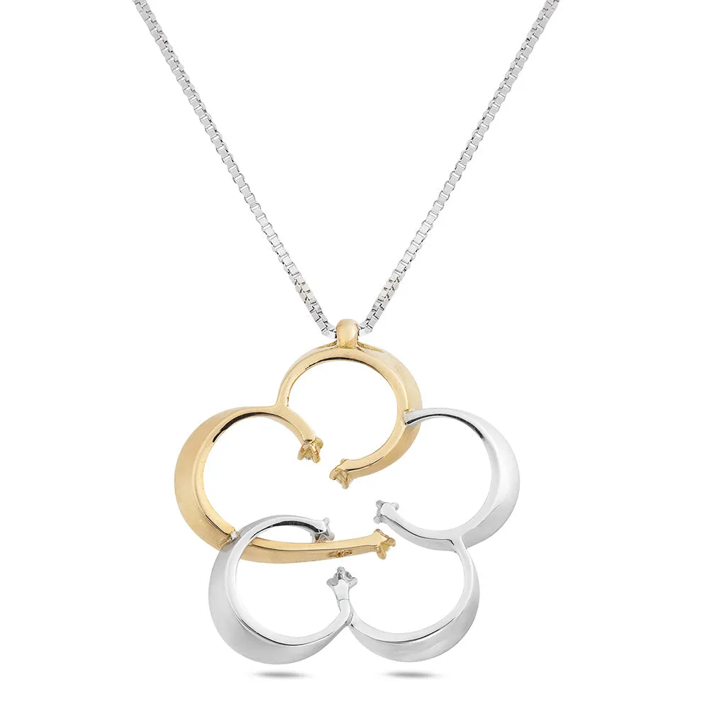 Sinico Riflessi Fiore collana oro bianco rosa diamanti