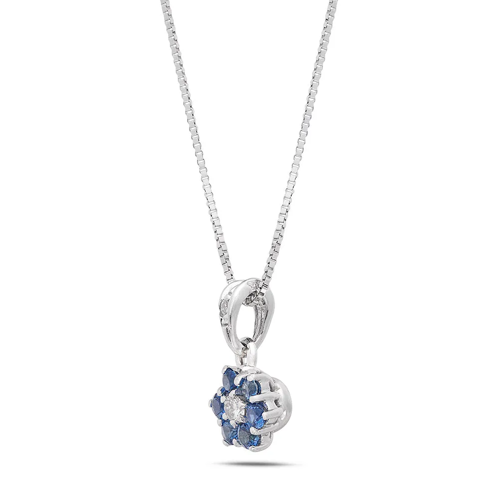 Sinico Flowers Fiore Piccolo collana oro zaffiri diamanti