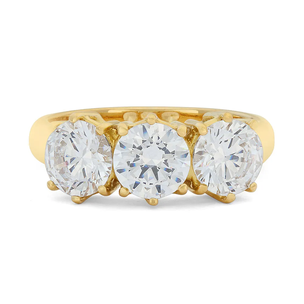 Sinico Trilogy anello classico oro giallo zirconia misura 13