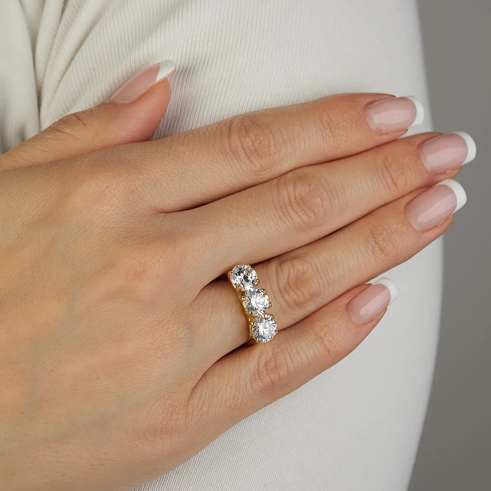 SINICO Trilogy filo oro giallo con cubic zirconia bianchi anello