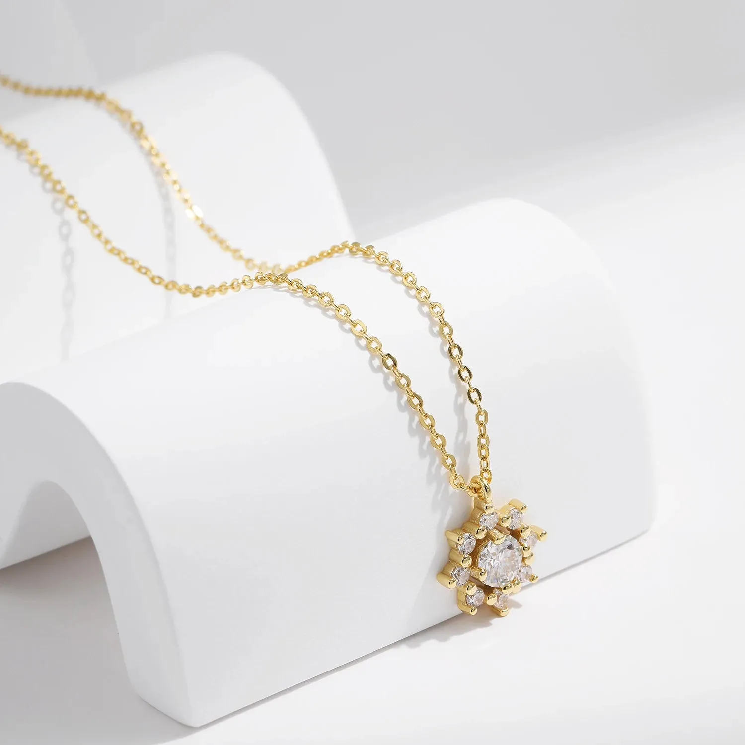 MODIAN Snowflake collana moissanite 0.5 carati argento 925