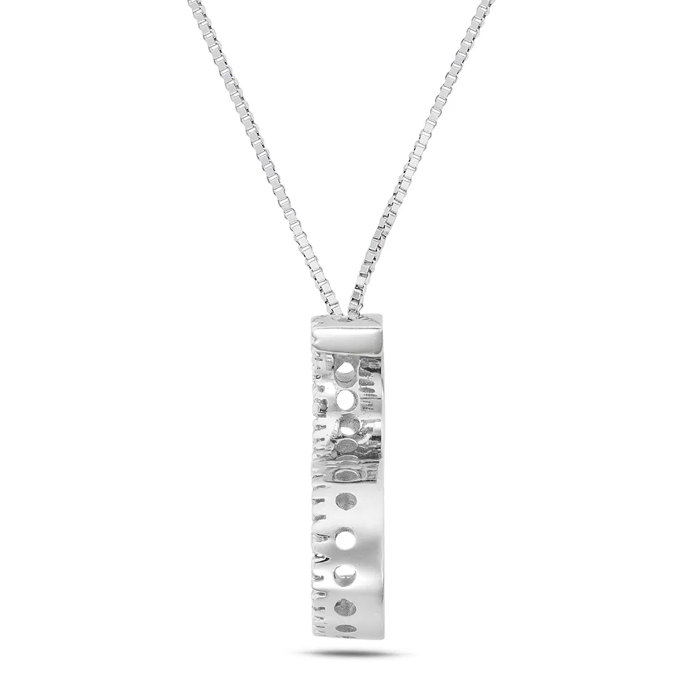 Sinico Letters S Grande Collana Oro Bianco Diamanti 42 cm