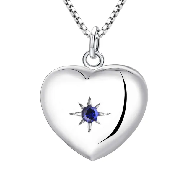 YL Mamma Cuore collana medaglione argento 925 apribile zirconi