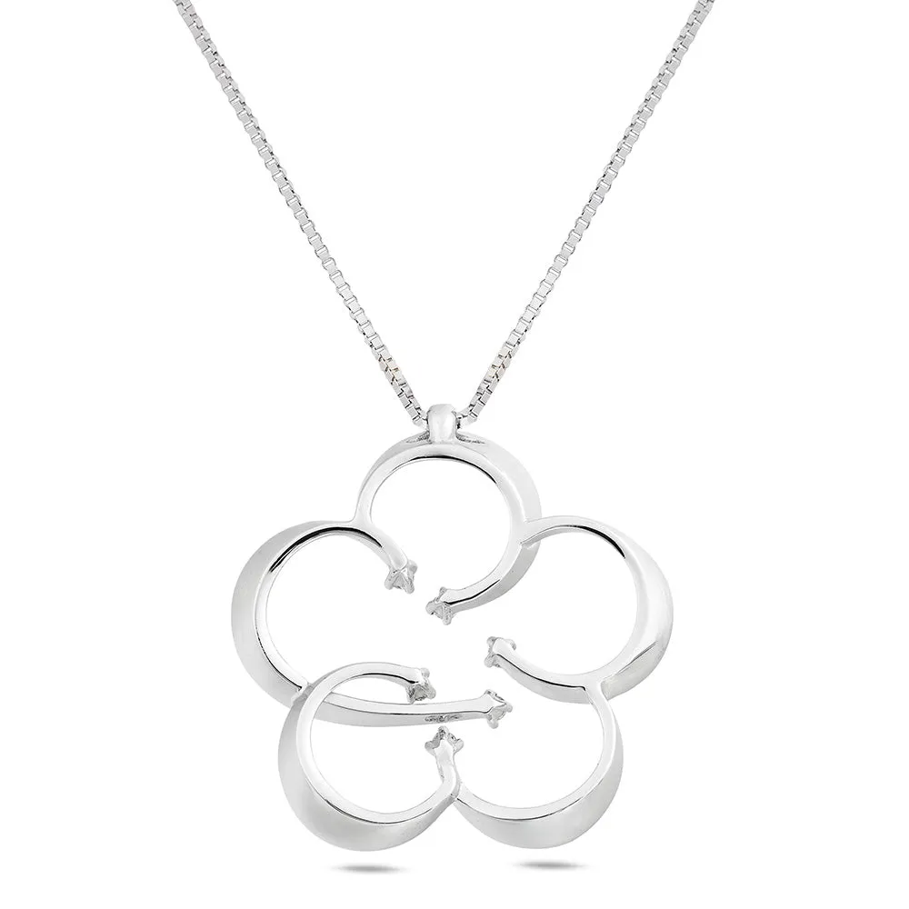 SINICO Riflessi Fiore collana oro bianco 18Kt diamanti 42cm