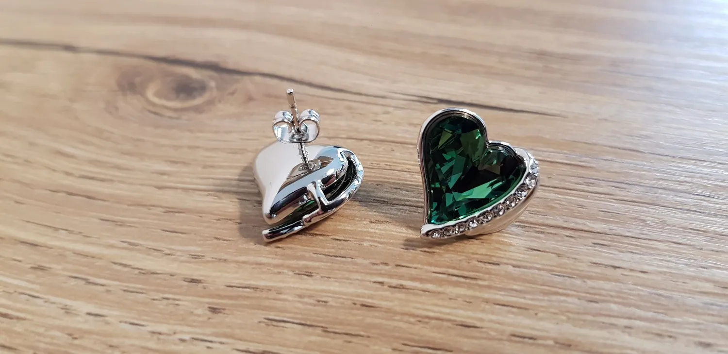 CDE Orecchini a Bottone Cuore Oro Rosa Ipoallergenici