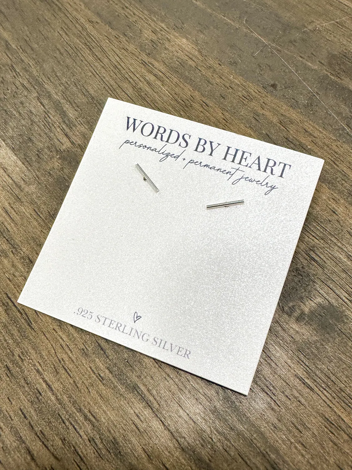 WordsByHeartCo Simple Bar orecchini barretta argento 925 10 mm