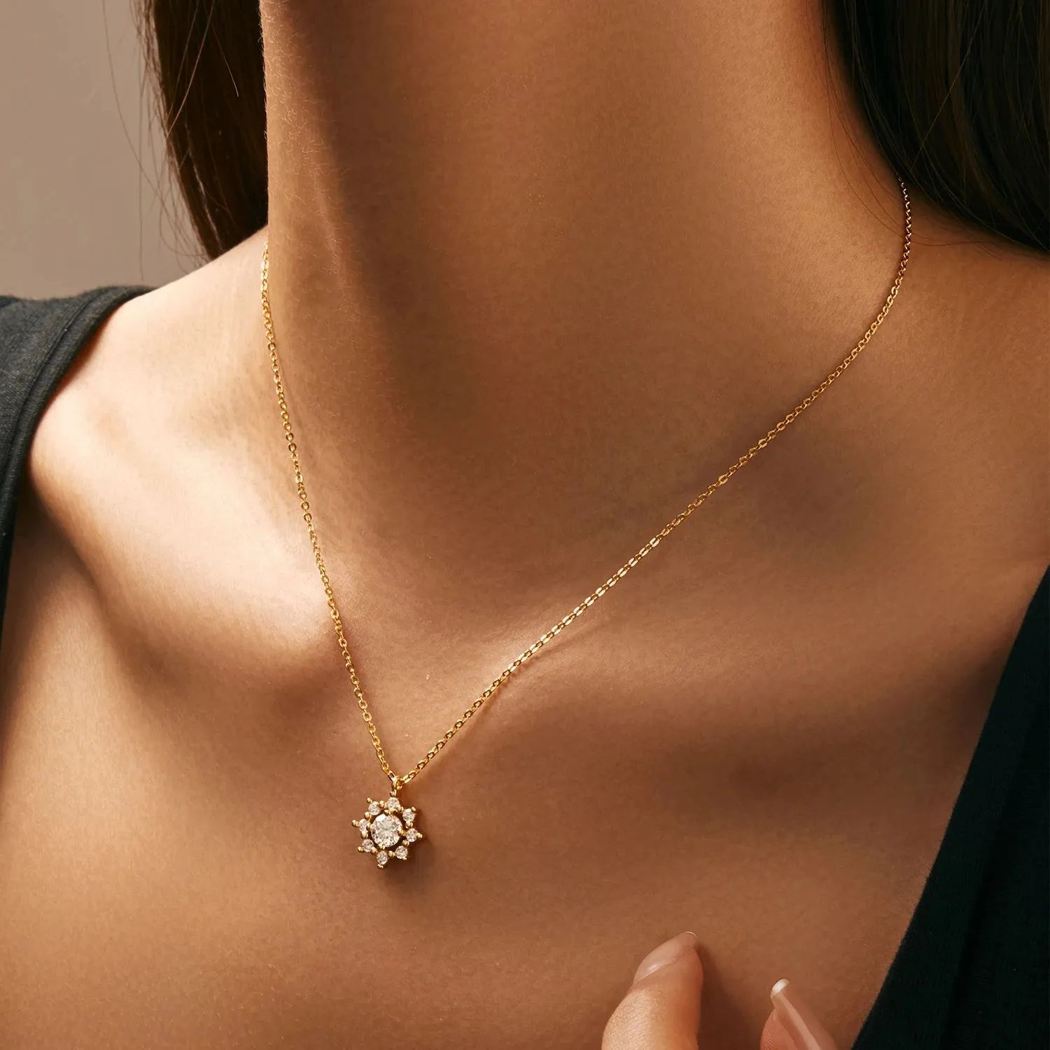 MODIAN Snowflake collana moissanite 0.5 carati argento 925