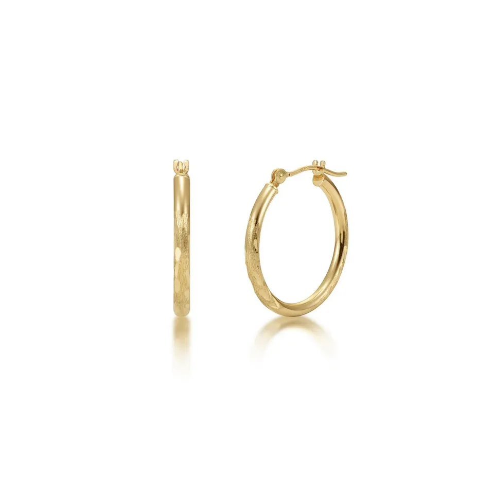Kezef Cerchio orecchini oro 14k taglio diamante