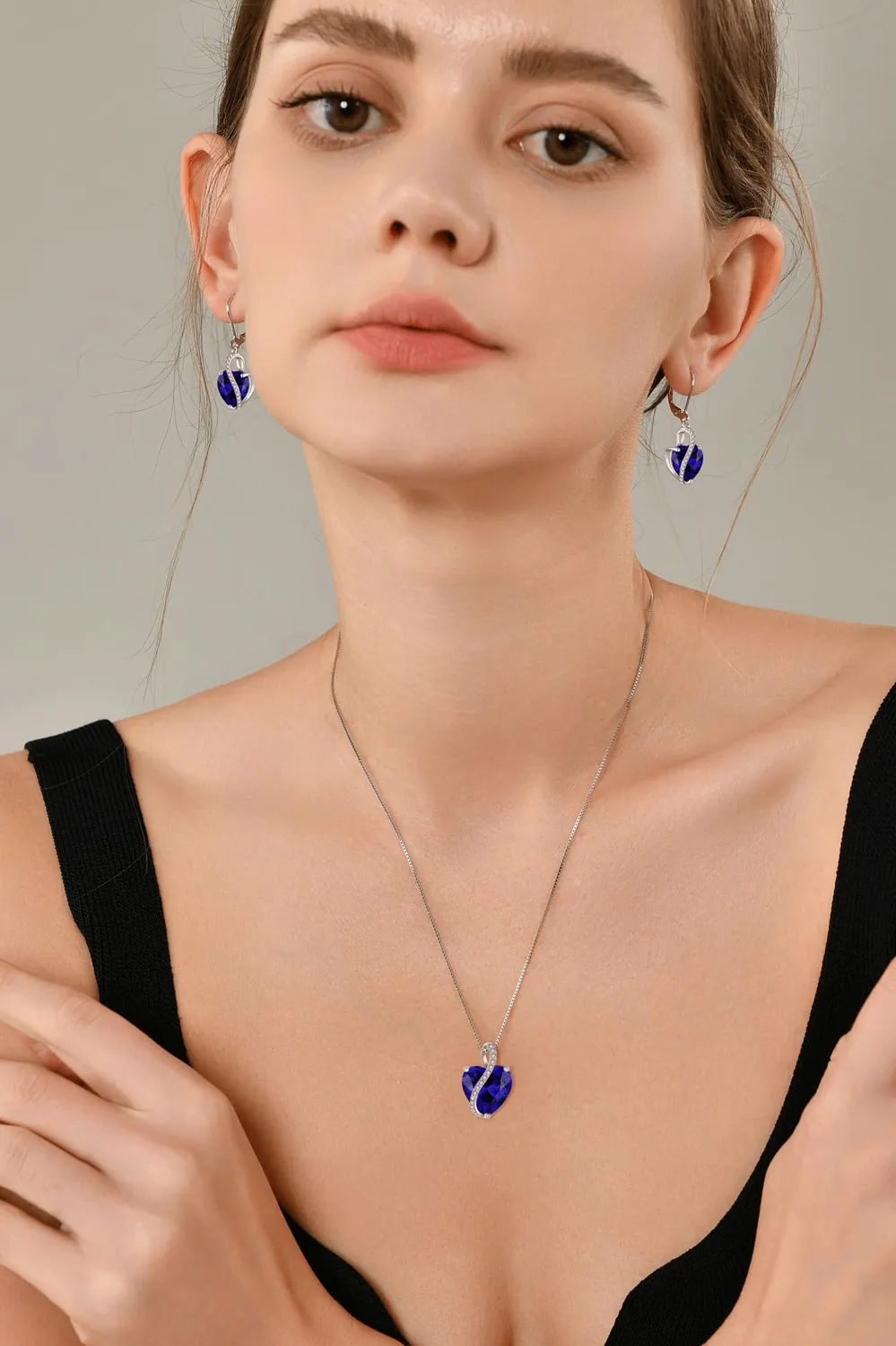 YL Cuore collana argento 925 zaffiro settembre