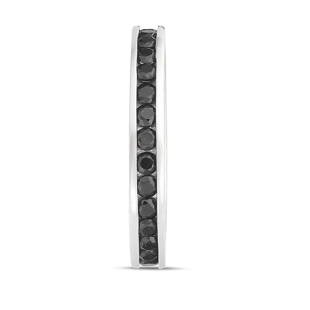 Sinico Eternity Binario anello oro bianco zirconia neri