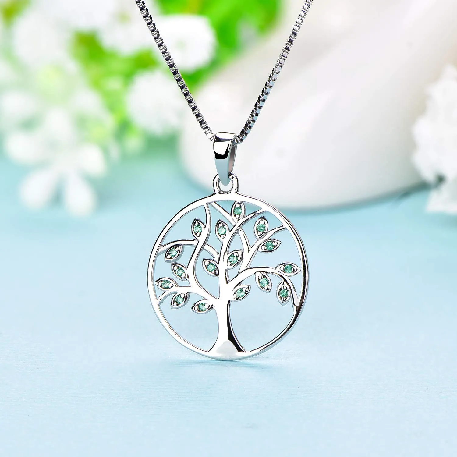 YL Albero della Vita collana argento 925 verde