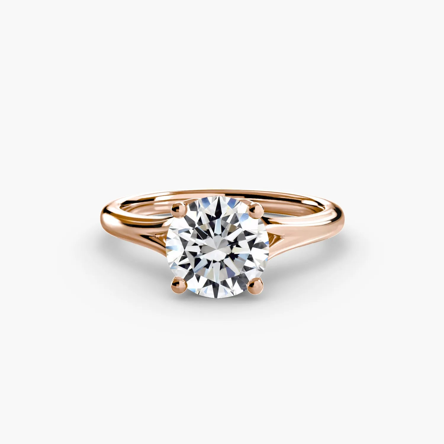 Sinico Solitaire 4 anello oro bianco 14 Kt tondo