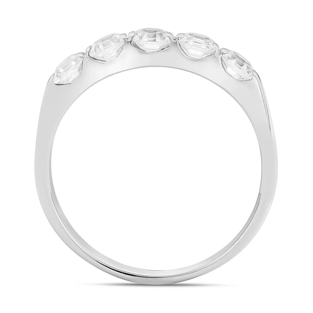 SINICO veretta Princess anello oro bianco 5 pietre