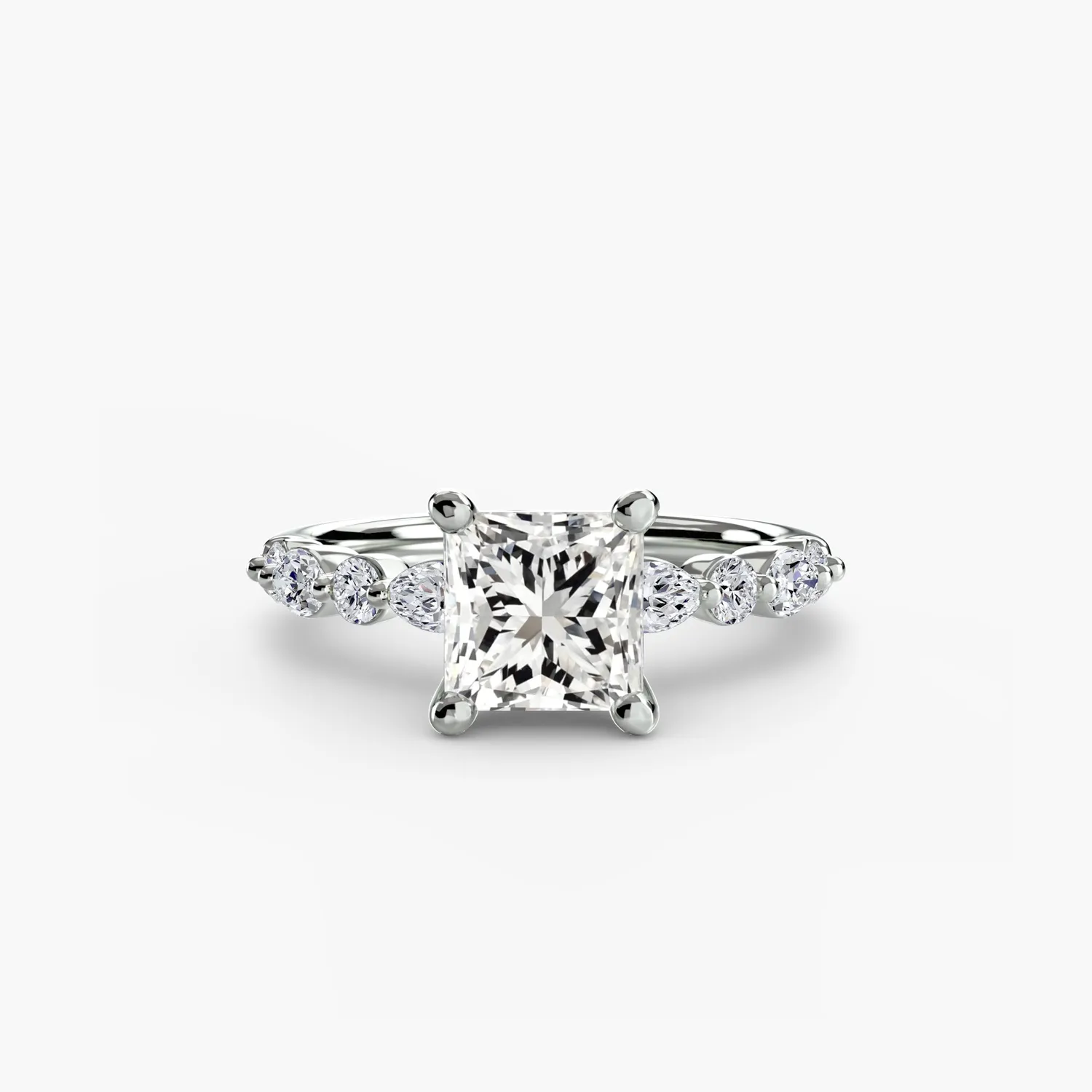 Sinico Eternity Pavé 2 anello solitario oro bianco