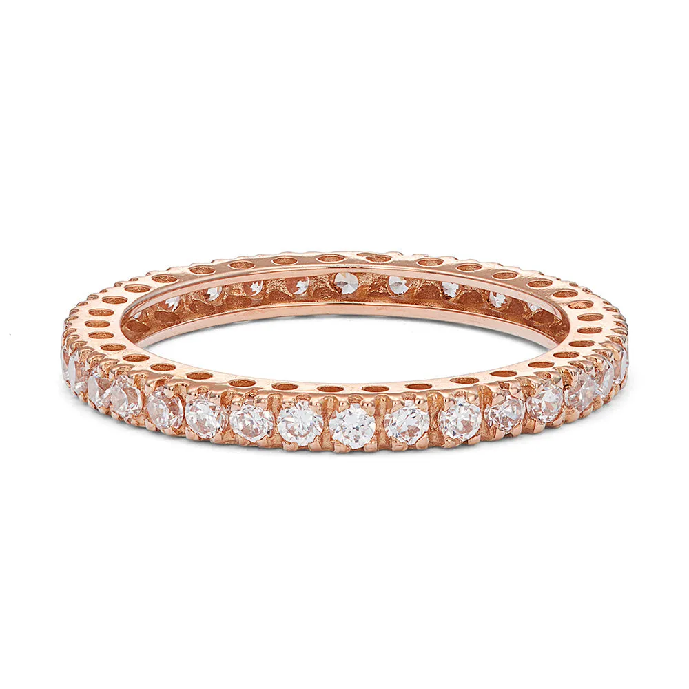 Sinico Eternity anello oro rosa griffe bianchi