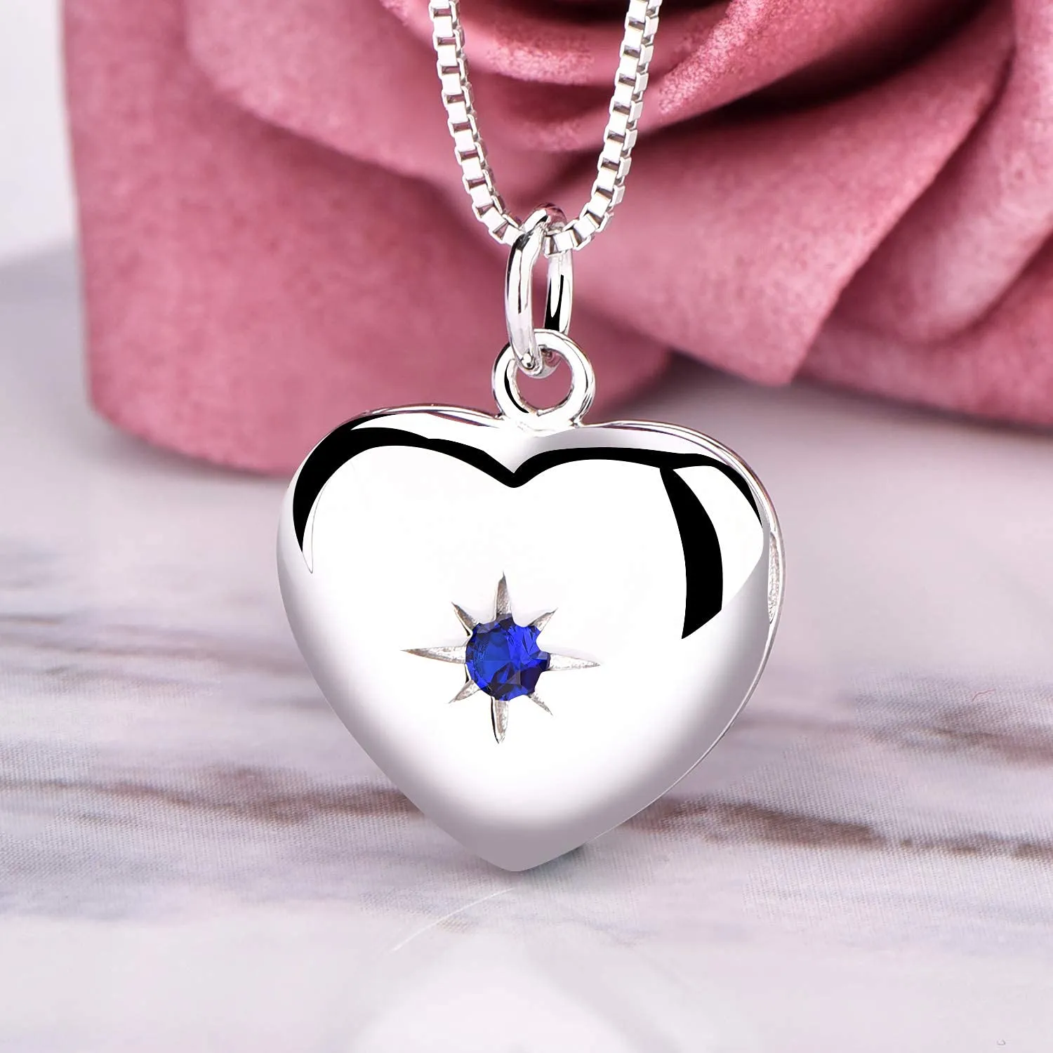 YL Mamma Cuore collana medaglione argento 925 apribile zirconi