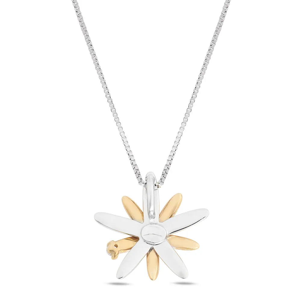 SINICO Coccole collana sole oro bianco rosa con diamanti