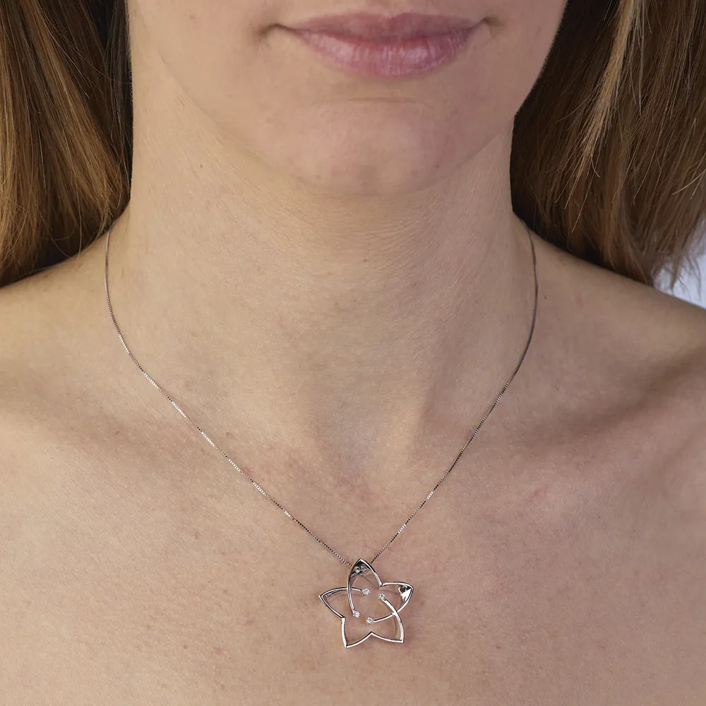 Sinico Cosmo Stella collana oro bianco diamanti 42 cm