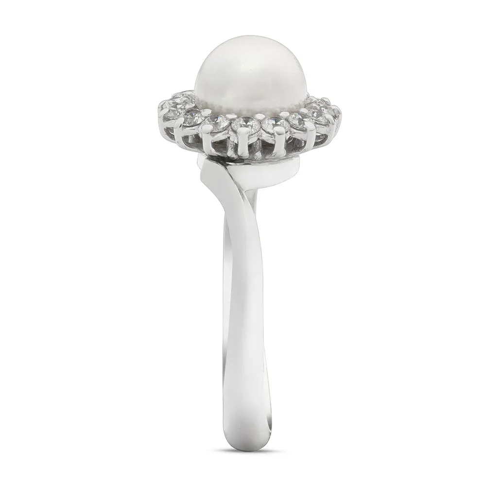 Sinico Perle anello oro bianco perla naturale