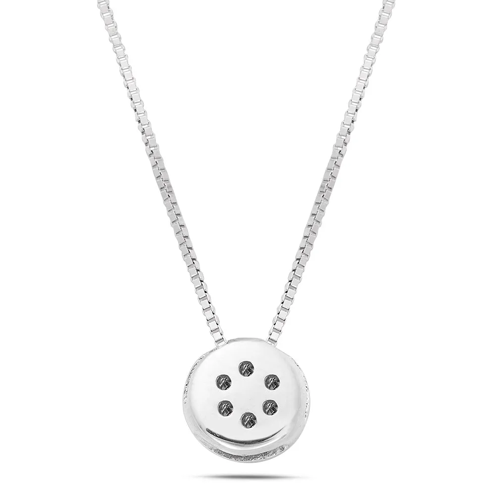 Sinico Donut Collana Punto Luce Oro Bianco Diamante 0,06 ct 42 cm