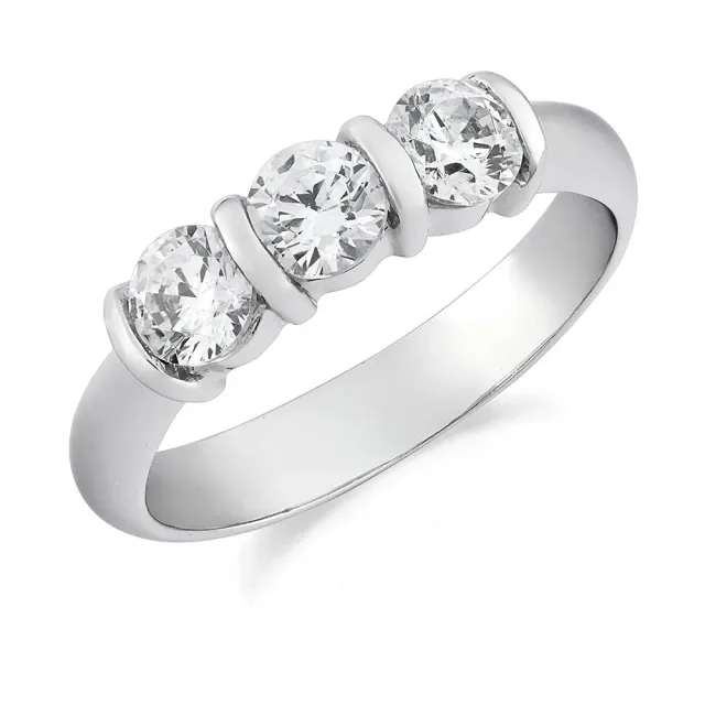 Sinico Trilogy anello oro bianco zirconi misura 13