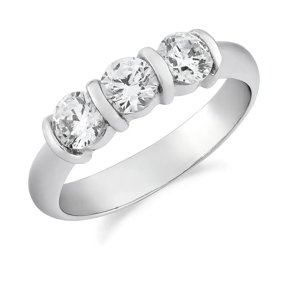 Sinico Trilogy anello oro bianco zirconi misura 13