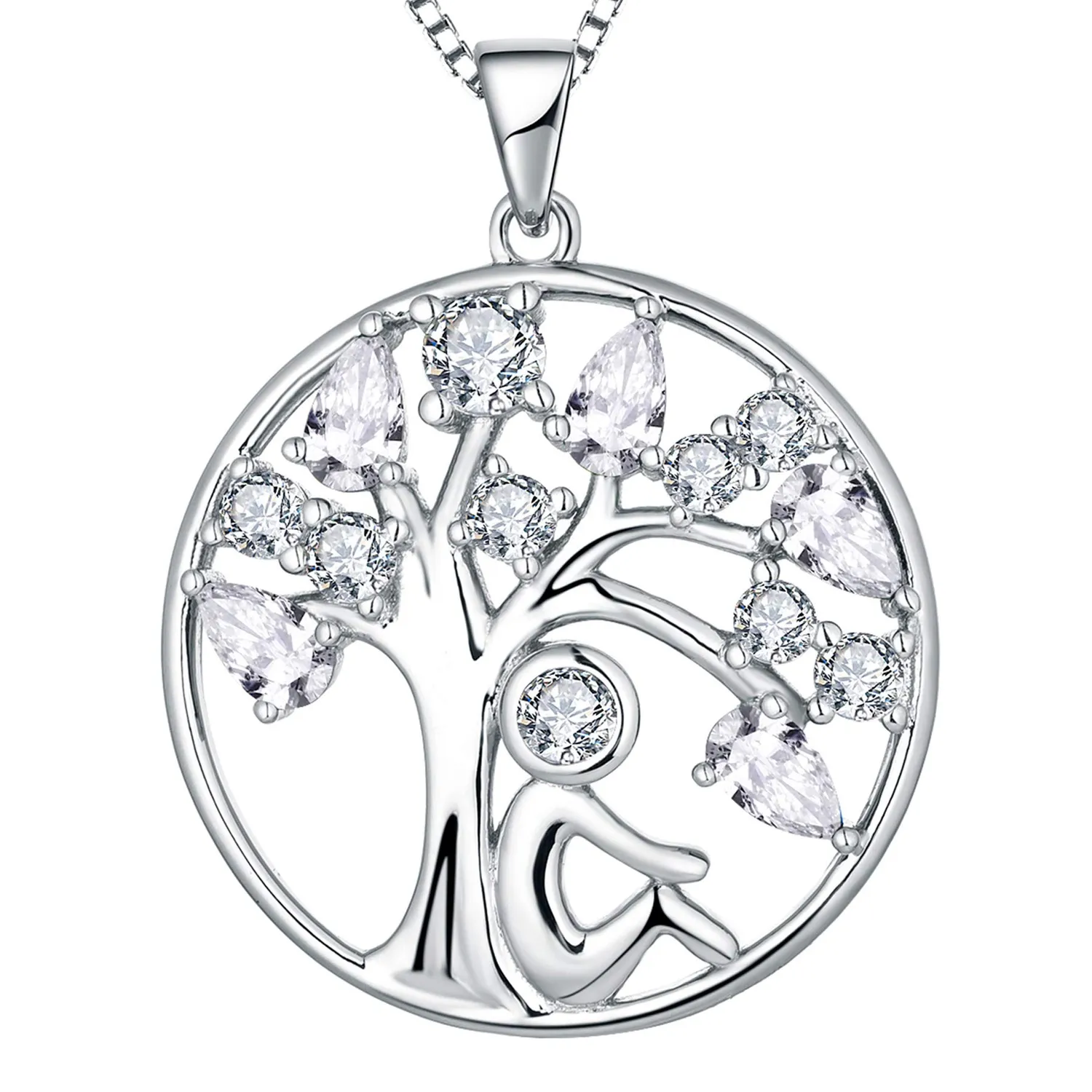 YL Albero della Vita collana argento 925 verde maggio