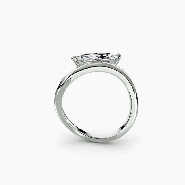 Sinico The Wave Ring anello oro bianco 14Kt marquise
