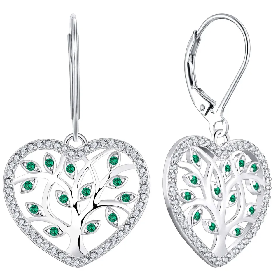 YL Albero della Vita Orecchini Argento 925 Verdi