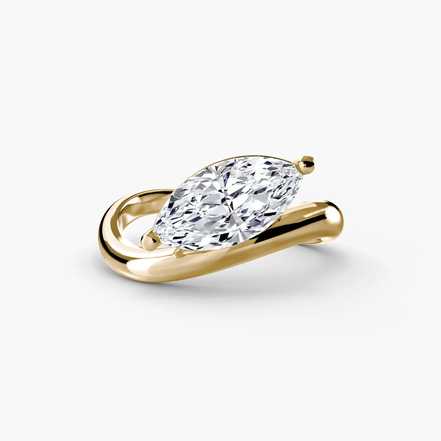 Sinico The Wave Ring anello oro bianco 14Kt marquise